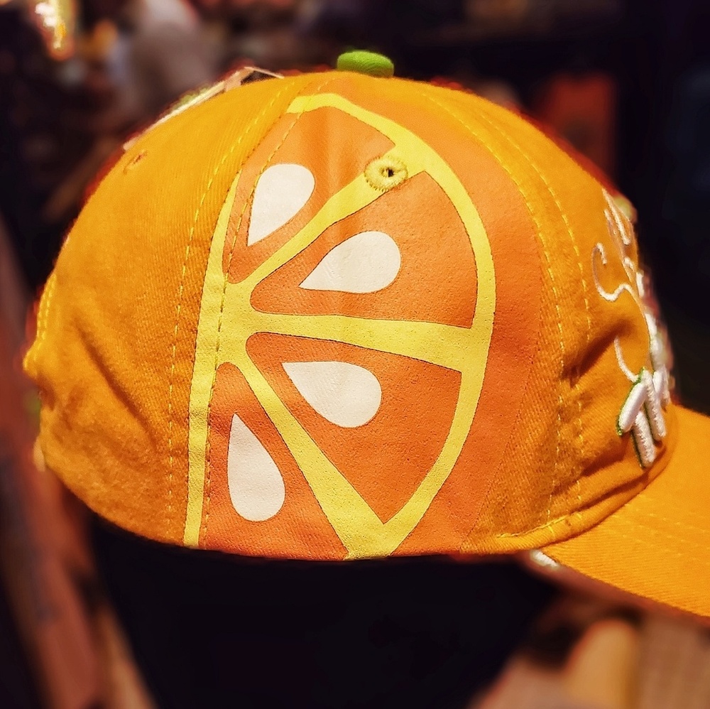 DISNEY PARKS ORANGE BIRD SQUEEZE THE DAY HAT - Picture 4 of 6